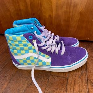 Vans Sk8-Hi Neon Crazy Check Ultraviolet Sneakers